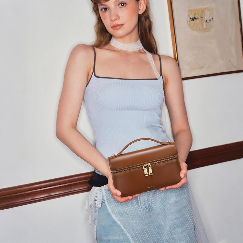 Keyli Women's Top Handle Bag Leather Small Handbags Trendy Designer Crossbody Shoulder Bag for Women Cute Quiet Purses - Image 3